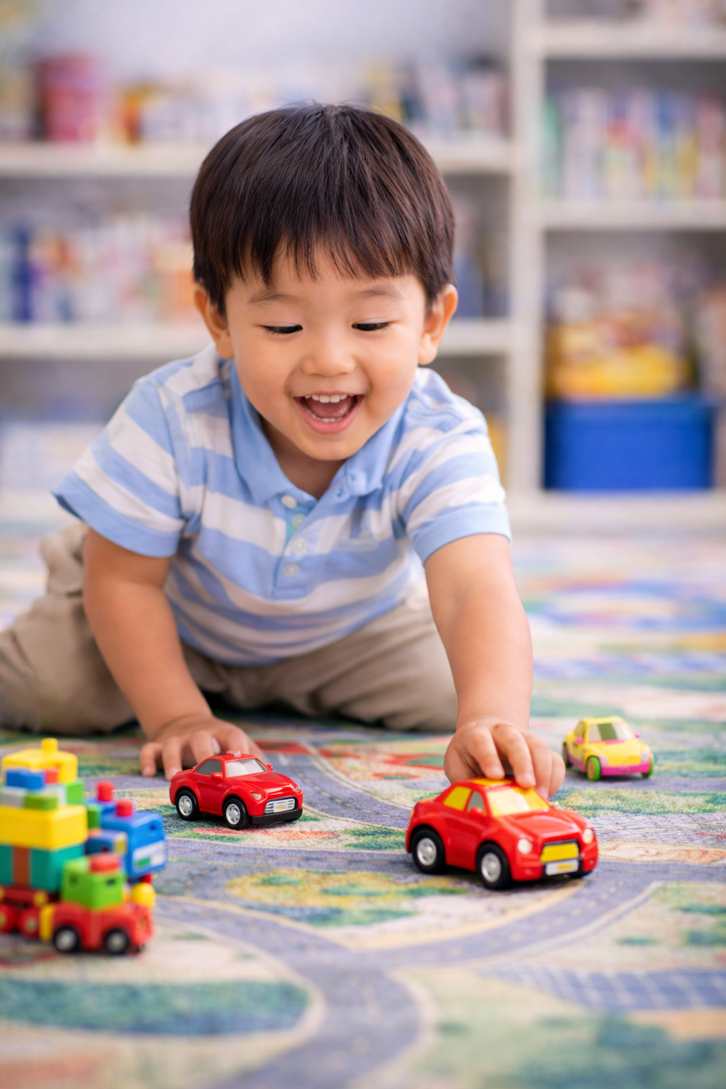 playing with cars
