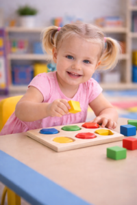 Day care girl playing
